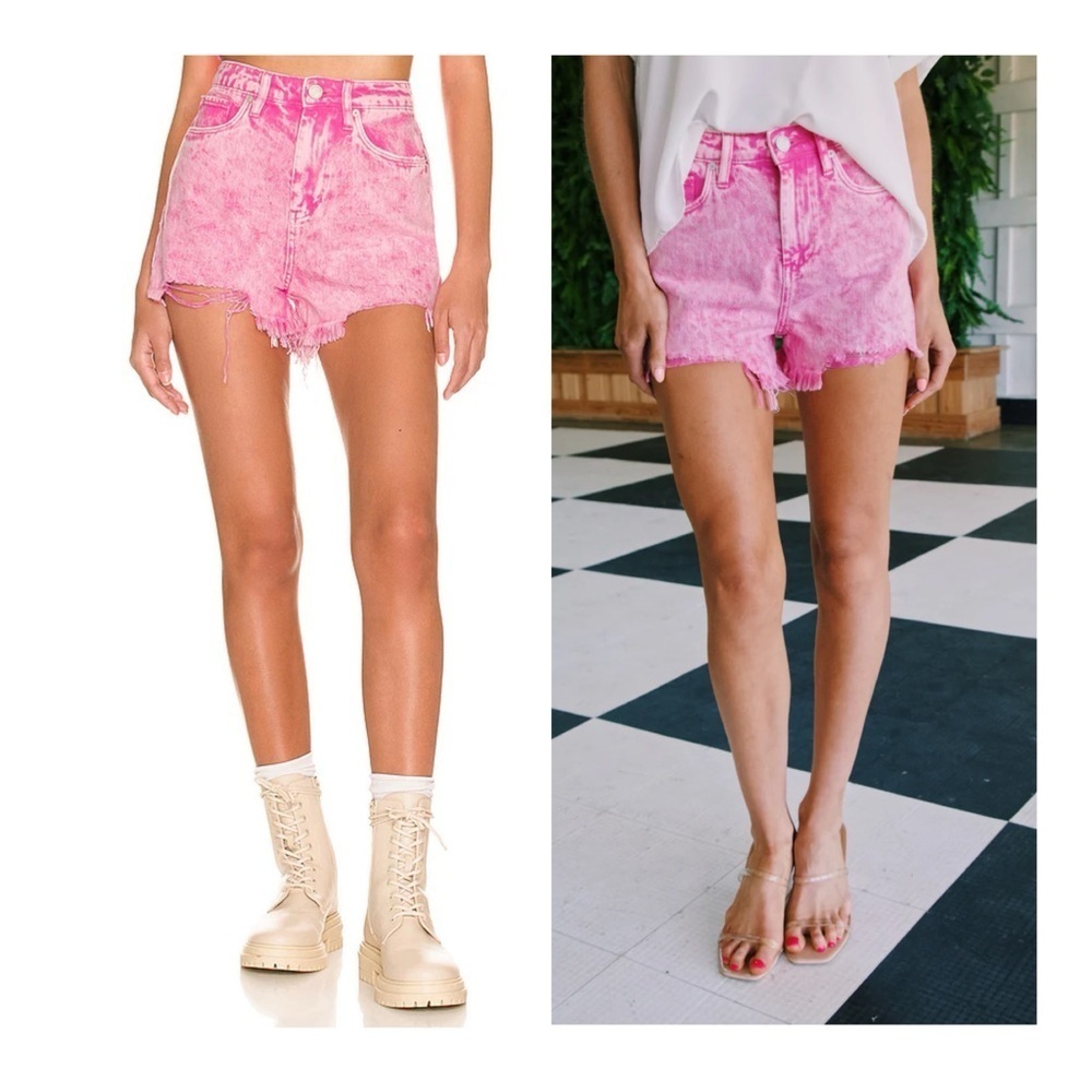Blank NYC | Coastal Cowgirl Pink Acid Wash Denim High Rise Ribcage Short | 24